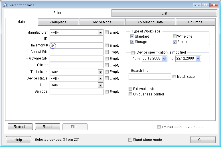 Search Filter
